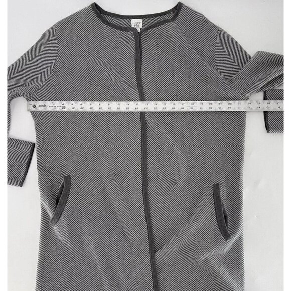 J.Crew Factory Vanessa Herringbone Sweater Sz M Open Cardigan Jacket Preppy Flaw - Picture 16 of 16